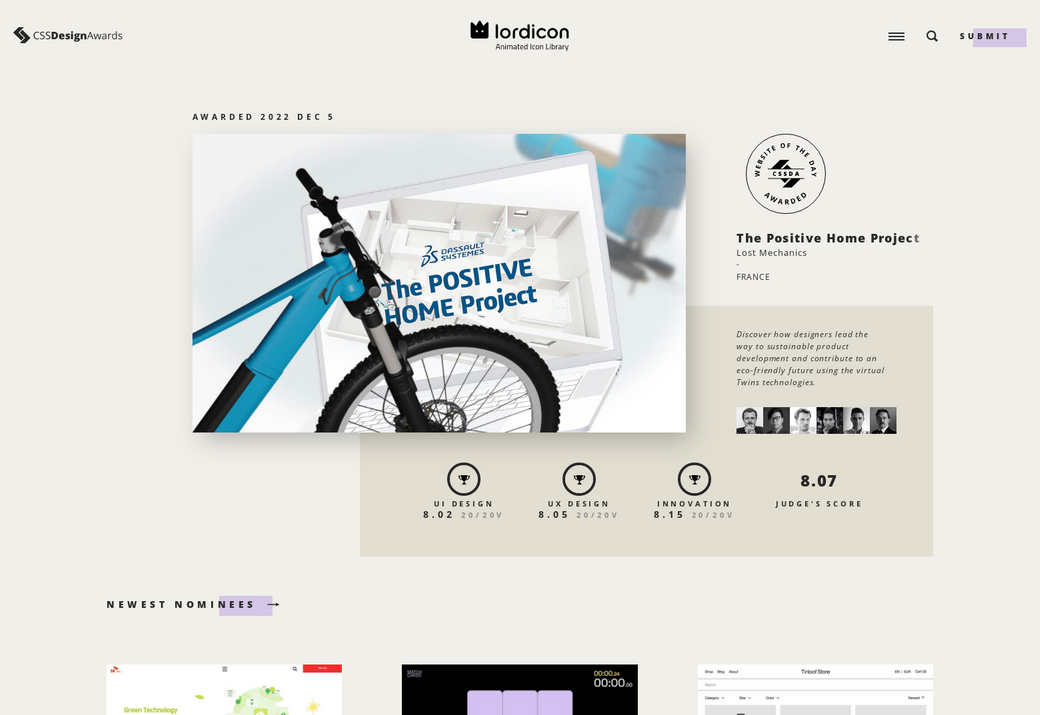 Website Screenshot of cssdesignawards.com