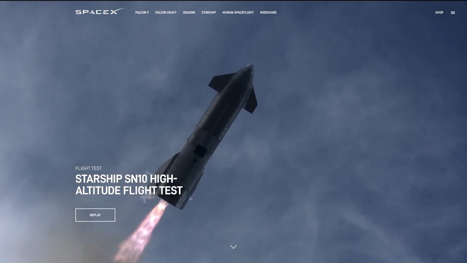 Space X Screenshot Example