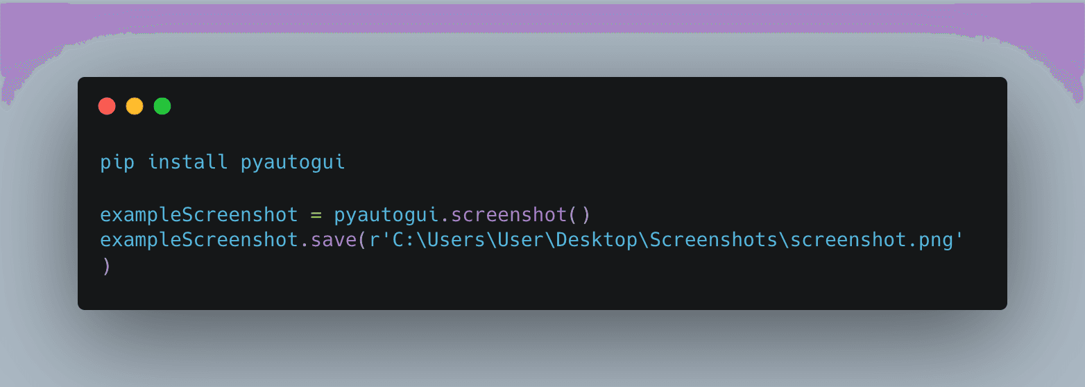 Python code to take screenshots