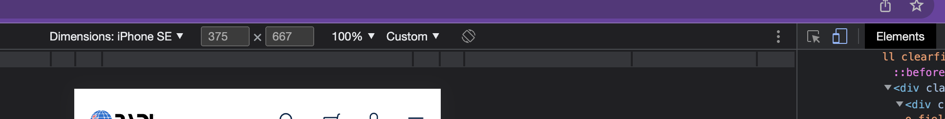 Screenshot of the responsive screen example